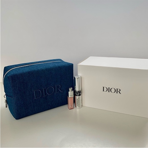 Dior Denim Pouch NIB with Lip Gloss and Mascara - Picture 1 of 3